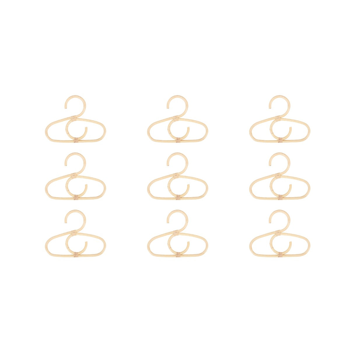 CuddleCo Aria Set of 9 Hangers - Rattan