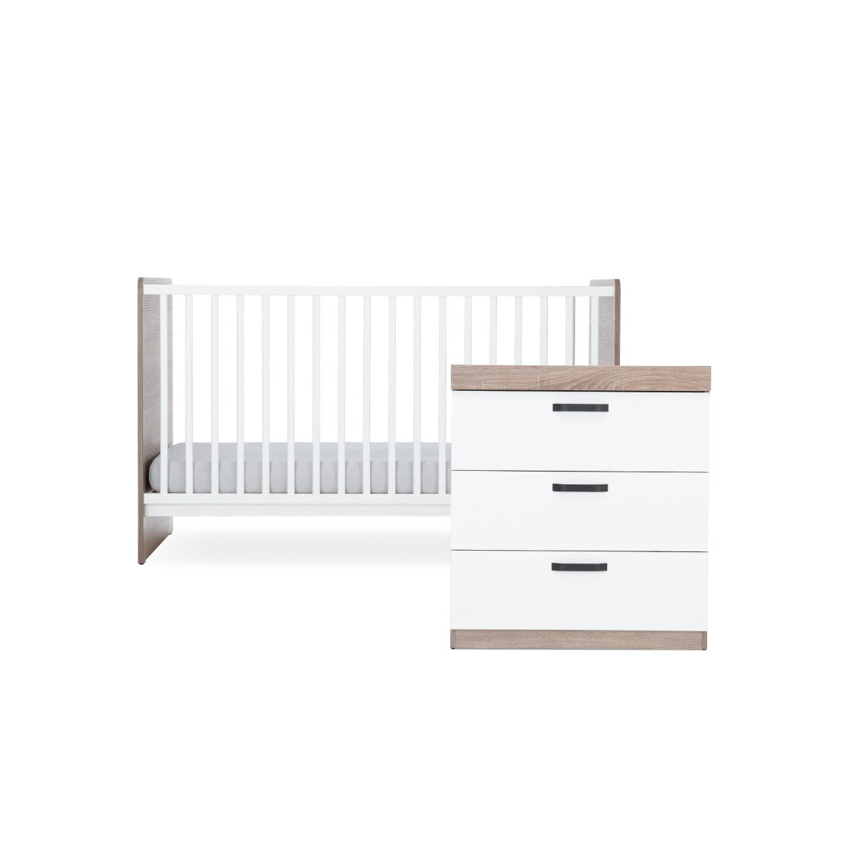 CuddleCo Enzo 2 Piece Nursery Furniture Set - Oak and White