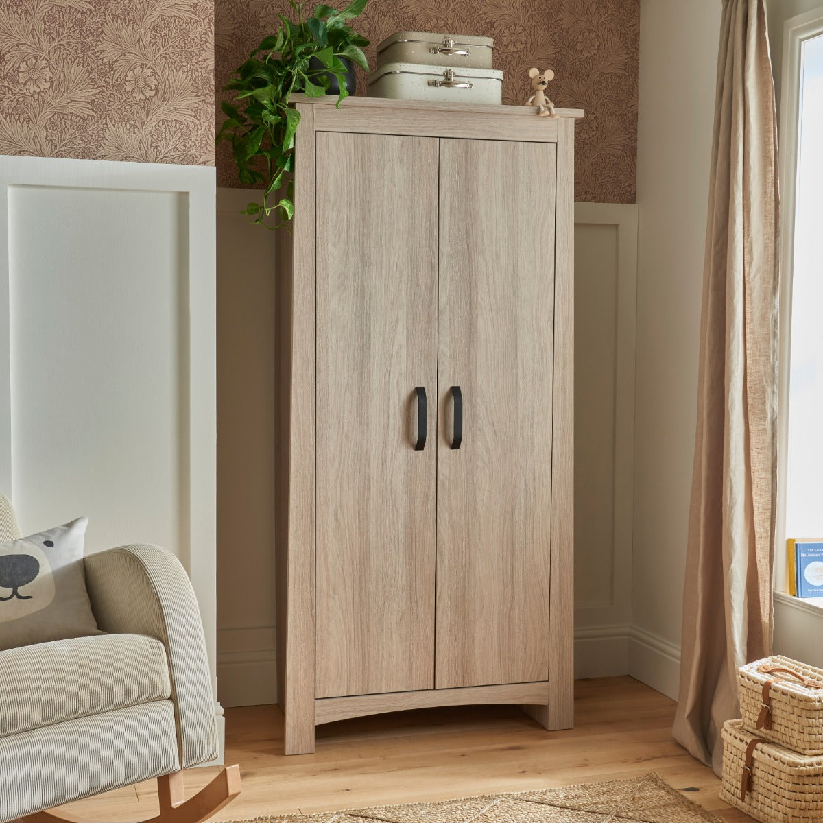 CuddleCo Isla 2 Door Nursery Wardrobe – Ash
