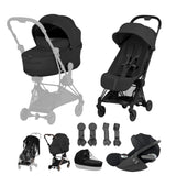 Cybex Coya Fold Cot Travel System Bundle - Style Sepia Black with Matt Black Frame