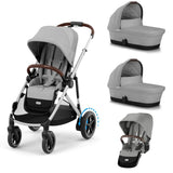 Cybex e-Gazelle S Twin Pushchair - Stone Grey