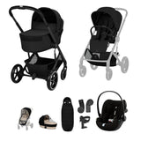 Cybex Balios + Fold Cot Travel System Bundle - Moon Black