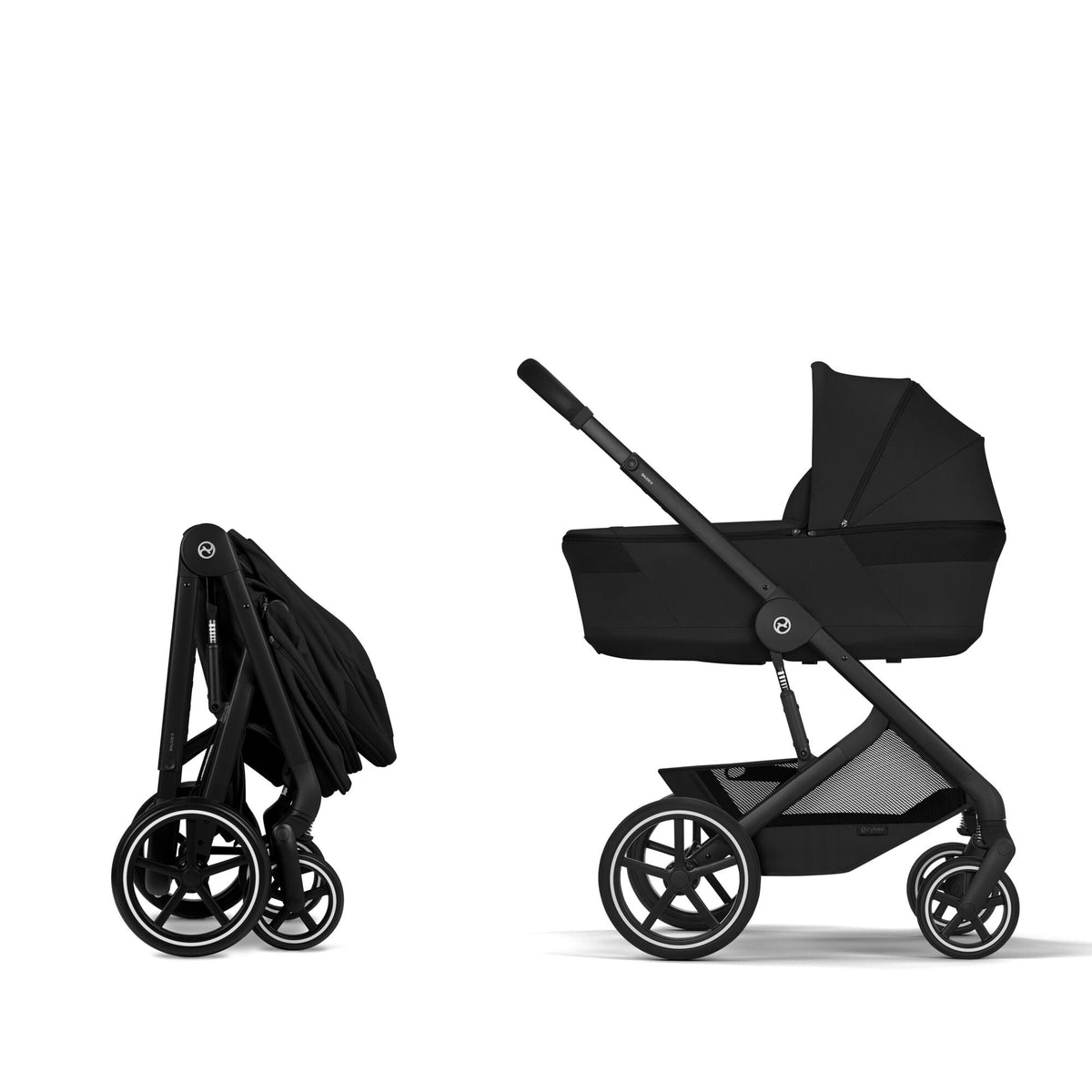 Cybex Balios + Fold Cot Travel System Bundle - Moon Black
