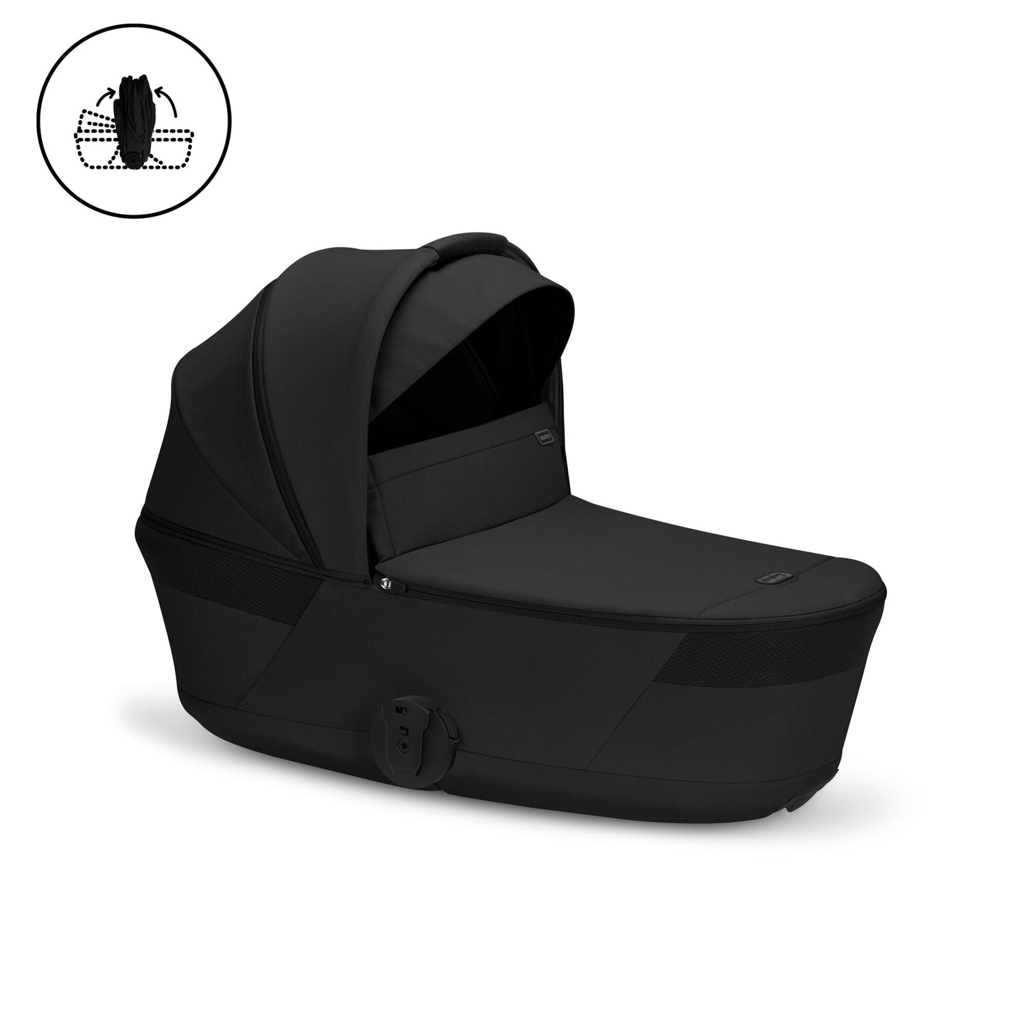 Cybex Balios + Fold Cot Travel System Bundle - Moon Black