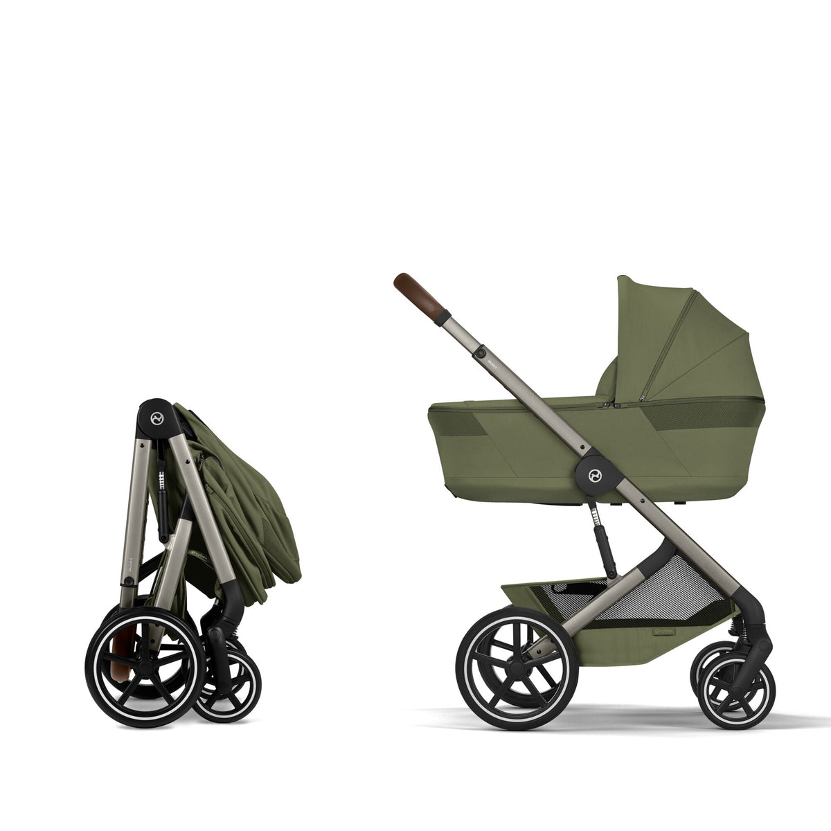 Cybex Balios + Fold Cot Travel System Bundle - Moss Green