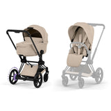 Cybex e-Priam Comfort Set  (Pushchair & Carrycot) - Cozy Beige with Matt Black Frame