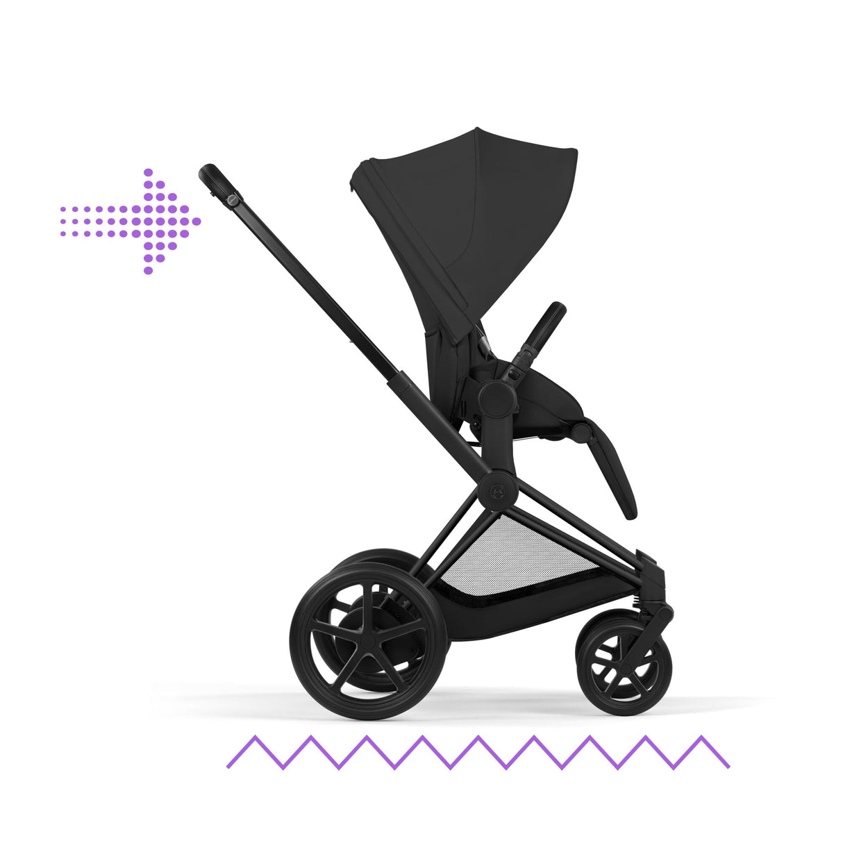 Cybex e-Priam Comfort Set  (Pushchair & Carrycot) - Sepia Black with Matt Black Frame
