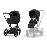 Cybex e-Priam Comfort Set  (Pushchair & Carrycot) - Sepia Black with Rose Gold Frame