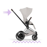 Cybex ePriam Style Pushchair - City Grey with Chrome Brown Frame
