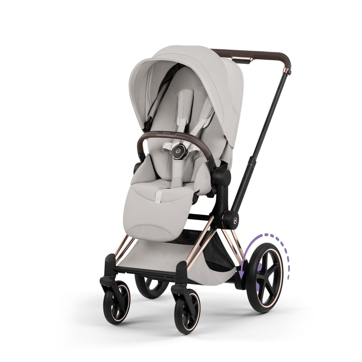 Cybex ePriam Style Pushchair - City Grey with Rose Gold Frame