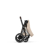 Cybex ePriam Style Pushchair - Cozy Beige with Chrome Brown Frame