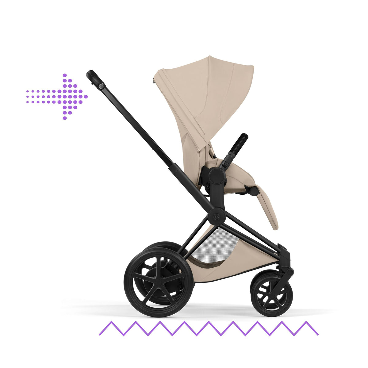 Cybex ePriam Style Pushchair - Cozy Beige with Matt Black Frame