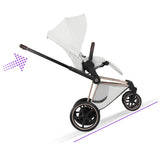 Cybex ePriam Style Pushchair - Off White with Rose Gold Frame