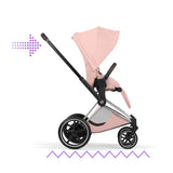 Cybex ePriam Style Pushchair - Peach Pink with Chrome Brown Frame