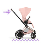 Cybex ePriam Style Pushchair - Peach Pink with Rose Gold Frame