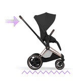 Cybex ePriam Style Pushchair - Sepia Black with Rose Gold Frame