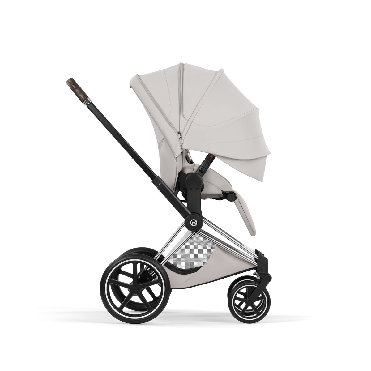 Cybex Priam Style Pushchair - City Grey with Chrome Brown Frame