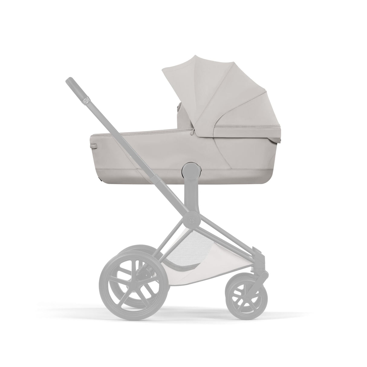 Cybex e-PRIAM Fold Cot Travel System Bundle - Style City Grey & Chrome Brown Frame