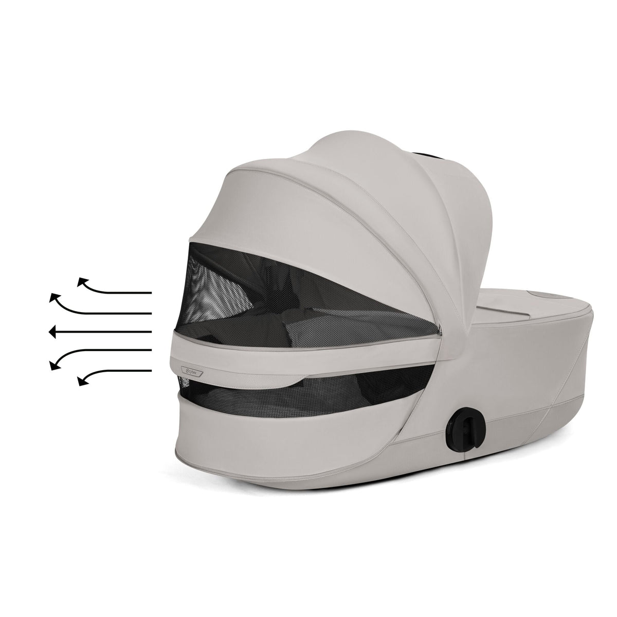 Cybex e-PRIAM Fold Cot Accessory Bundle - Style City Grey & Rose Gold Frame