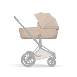 Cybex e-PRIAM Fold Cot Travel System Bundle - Style Cozy Beige & Chrome Brown Frame
