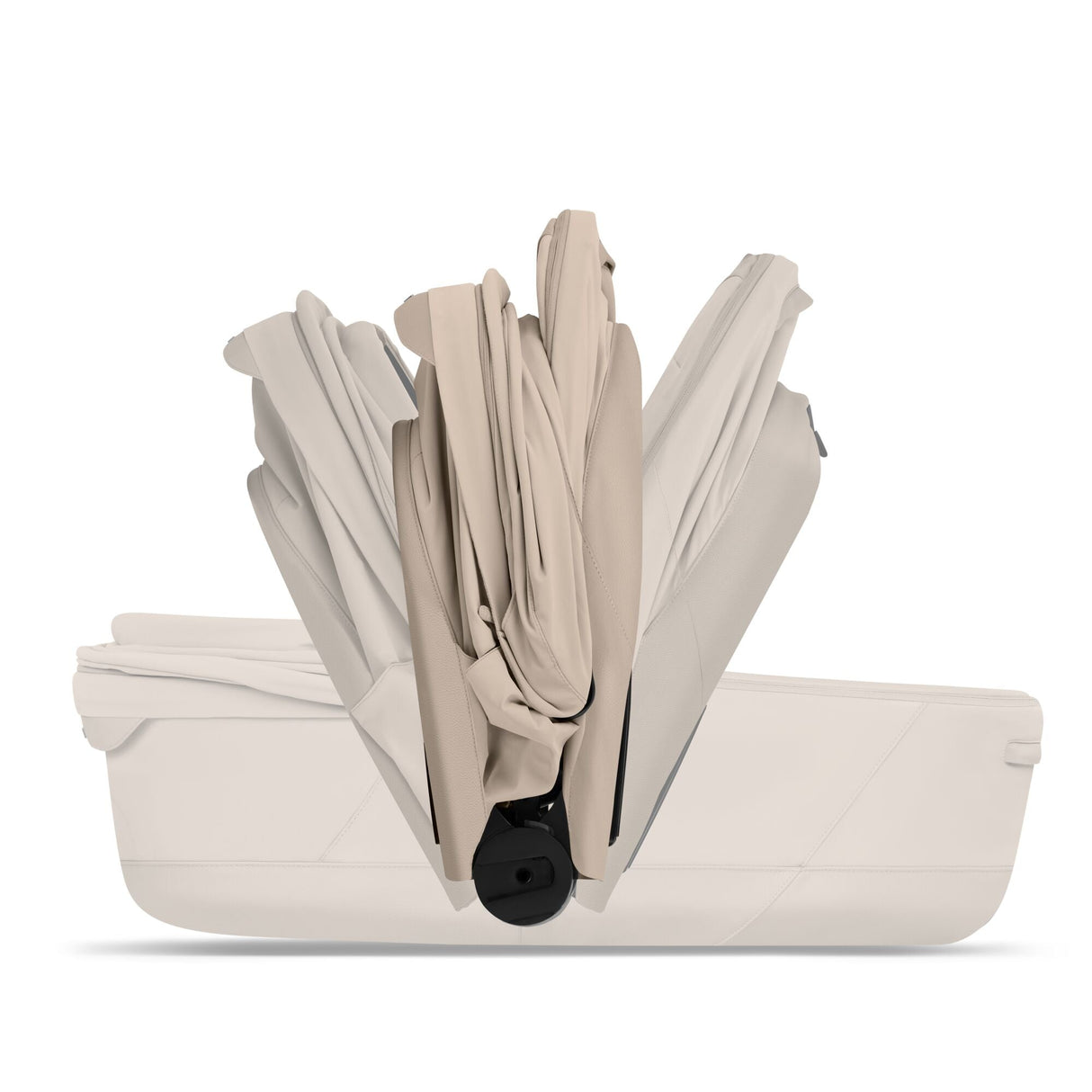 Cybex e-PRIAM Fold Cot Travel System Bundle - Style Cozy Beige & Chrome Brown Frame