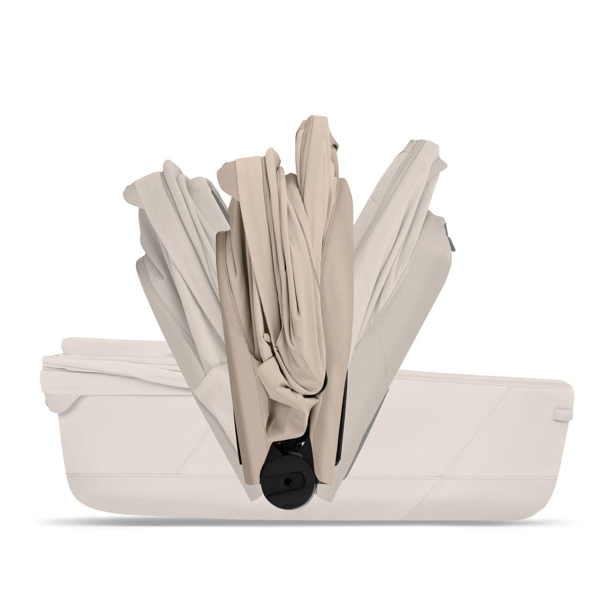 Cybex e-PRIAM Fold Cot Accessory Bundle - Style Cozy Beige & Rose Gold Frame