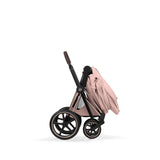 Cybex e-PRIAM Fold Cot Travel System Bundle - Style Peach Pink & Chrome Brown Frame