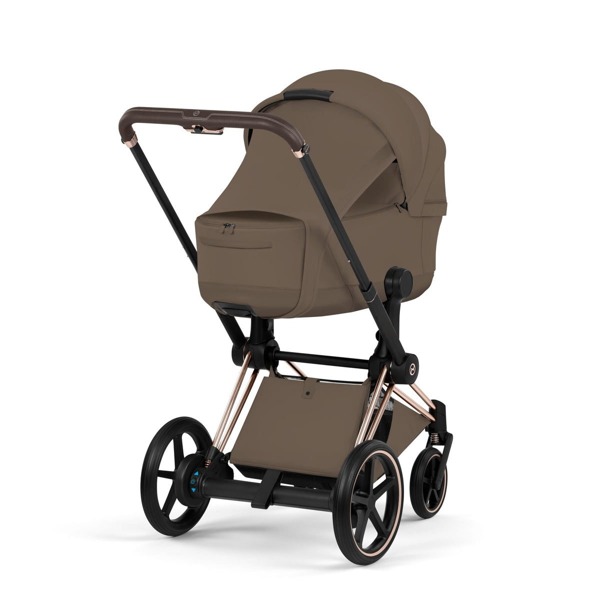 Cybex PRIAM Fold Cot Travel System Bundle - Style Coconut Brown & Rose Gold Frame