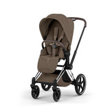 Cybex PRIAM Fold Cot Ultimate Travel System Bundle - Style Coconut Brown & Chrome Brown Frame