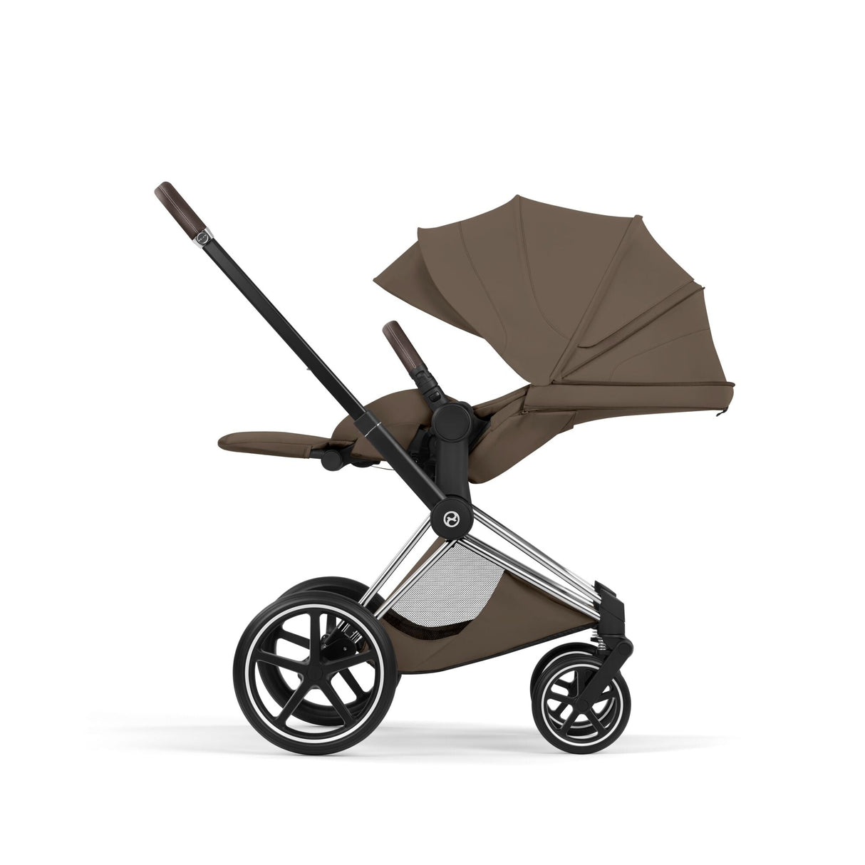 Cybex PRIAM Fold Cot Ultimate Travel System Bundle - Style Coconut Brown & Chrome Brown Frame
