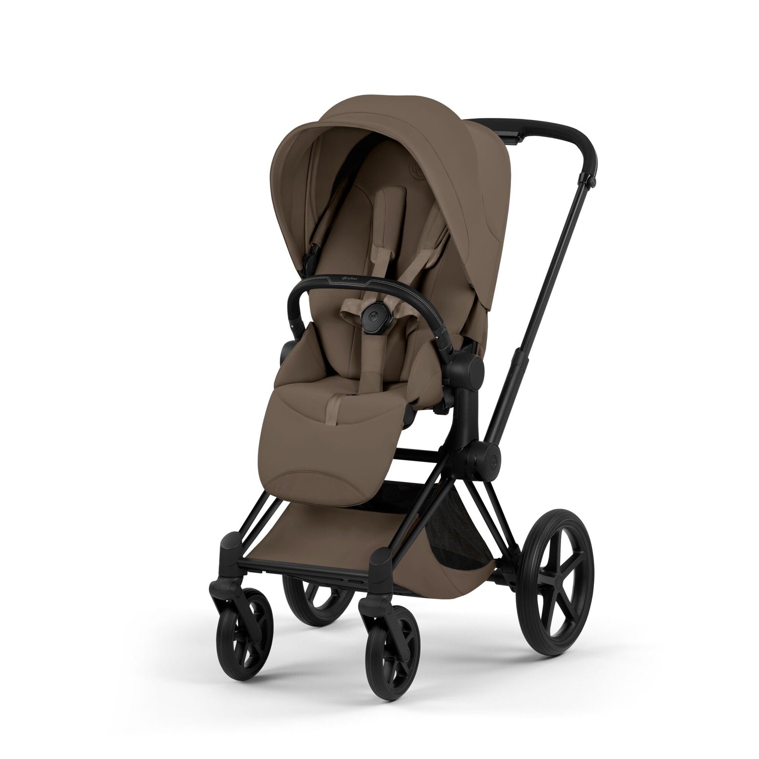 Cybex PRIAM Fold Cot Travel System Bundle - Style Coconut Brown & Matt Black Frame