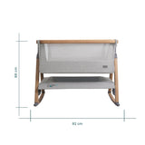 Tutti Bambini CoZee Air Bedside Crib - Oak and Silver