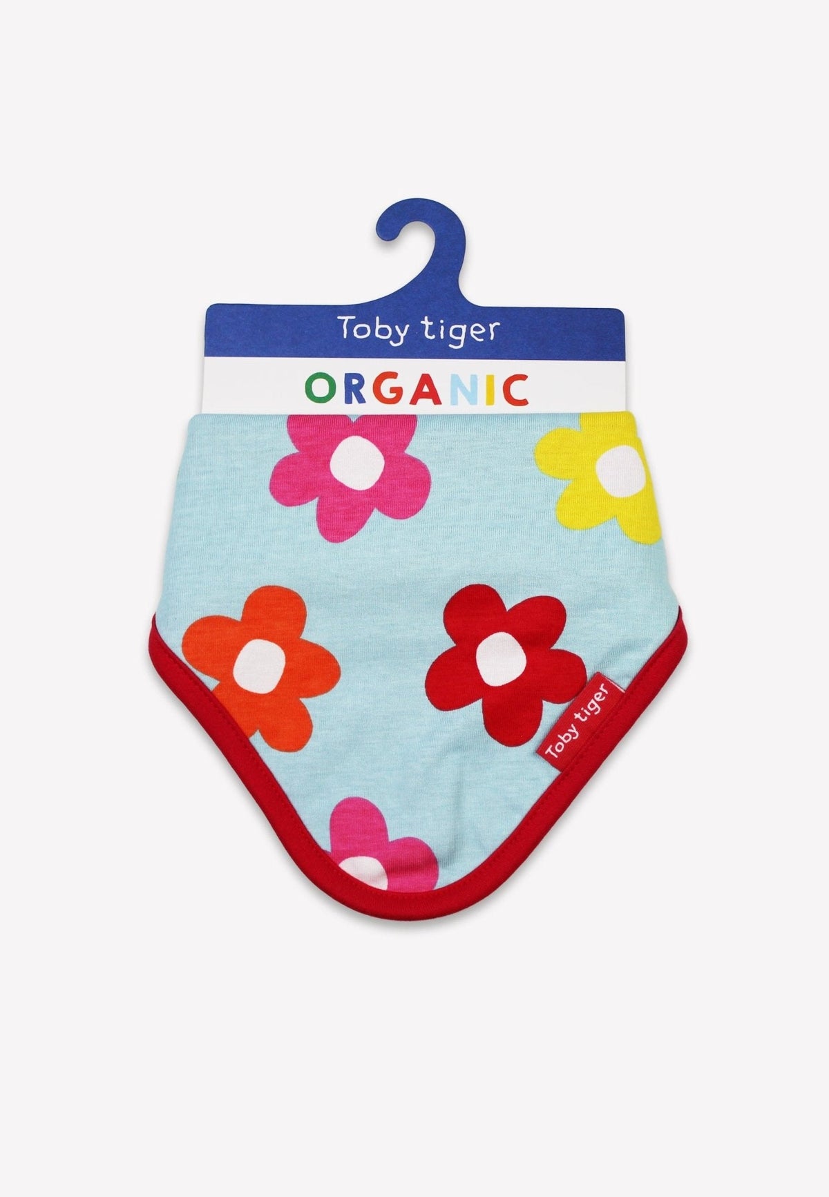 Toby Tiger Organic Rainbow Bloom Print Dribble Bib