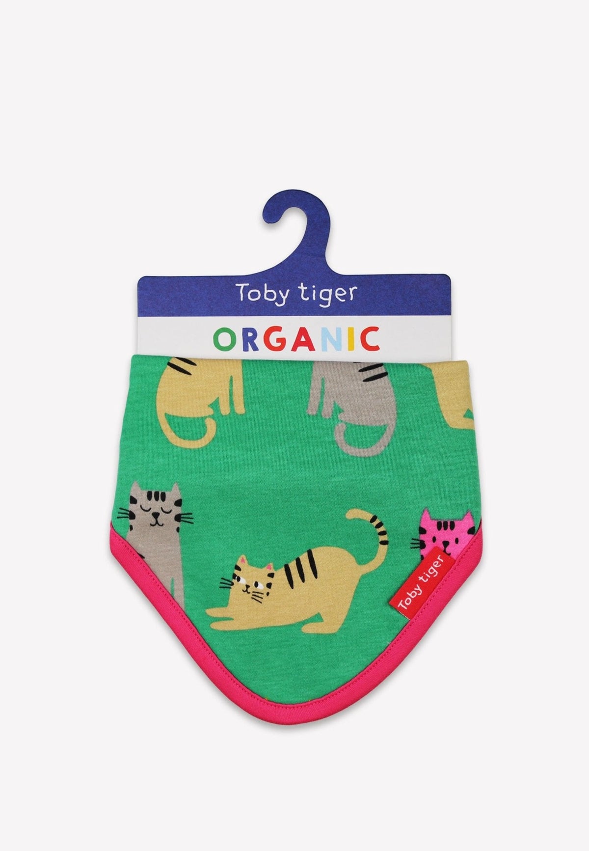 Toby Tiger Organic Kitten Print Dribble Bib