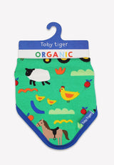 Toby Tiger Organic Hillside Farm Print Dribble Bib