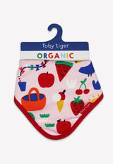 Toby Tiger Organic Picnic Print Dribble Bib