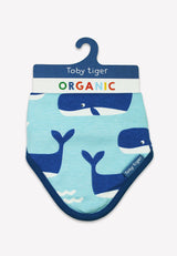Toby Tiger Organic Whale Waves Print Dribble Bib