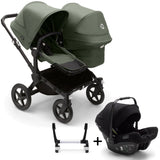 Bugaboo Donkey 5 Duo with Turtle Air Travel System - Black/Forest Green