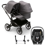 Bugaboo Donkey 5 Duo with Maxi-Cosi Pebble 360 Travel System - Graphite/Grey Melange