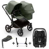 Bugaboo Donkey 5 Duo with Maxi-Cosi Cabriofix iSize Travel System - Black/Forest Green
