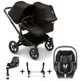 Bugaboo Donkey 5 Duo with Maxi-Cosi Pebble 360 Travel System - Black/Midnight Black