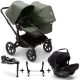 Bugaboo Donkey 5 Duo with Turtle Air Travel System - Black/Forest Green