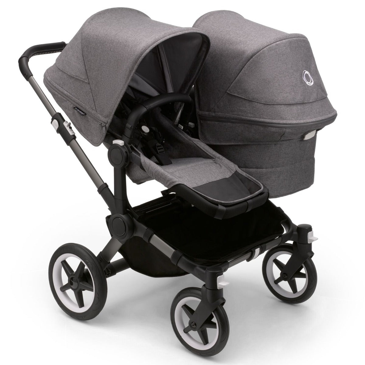 Bugaboo Donkey 5 Twin with Maxi-Cosi Pebble 360 Travel System - Graphite/Grey Melange