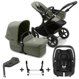 Bugaboo Donkey 5 Mono with Maxi-Cosi Cabriofix iSize Travel System - Black/Forest Green