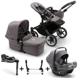 Bugaboo Donkey 5 Mono with Turtle Air Travel System - Graphite/Grey Melange