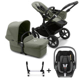 Bugaboo Donkey 5 Mono with Maxi-Cosi Pebble 360 Travel System - Black/Forest Green