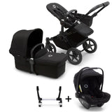 Bugaboo Donkey 5 Mono with Turtle Air Travel System - Black/Midnight Black