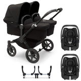 Bugaboo Donkey 5 Twin with Maxi-Cosi Cabriofix iSize Travel System - Black/Midnight Black