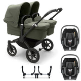 Bugaboo Donkey 5 Twin with Maxi-Cosi Pebble 360 Travel System - Black/Forest Green