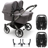 Bugaboo Donkey 5 Twin with Maxi-Cosi Cabriofix iSize Travel System - Graphite/Grey Melange